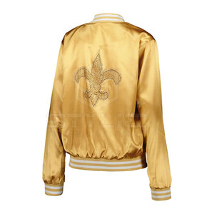 Nuevo diseño de satén chaqueta de invierno Nueva moda de moda mejor chaqueta de satén de diamantes de imitación con el precio más barato - Product Image 3