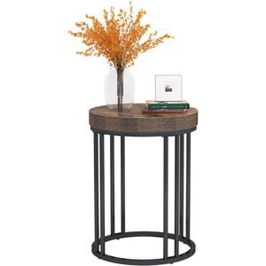 Black Color Metal Frame & Wooden Top Coffee Side <b>Table</b> Modern Design for Your Living Room or Lounge Space - Product Image 6