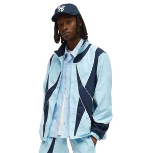 Sudadera con capucha de algodón 100% de alta calidad con logo personalizado, estilo vintage, con cremallera, de felpa francesa, lavado ácido, 360 g/m², gruesa, de gran peso, con patchwork a cuadros, oversize. - Product Image 1