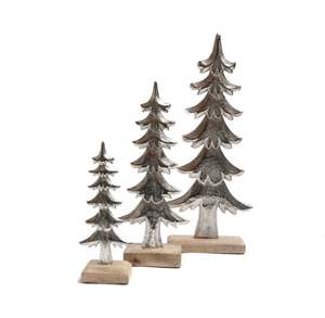 Ensemble de table d'étagère d'ornement décoratif en forme d'arbre de Noël à la mode en gros 3 décorations de Noël en vrac avec motifs naturels - Product Image 1