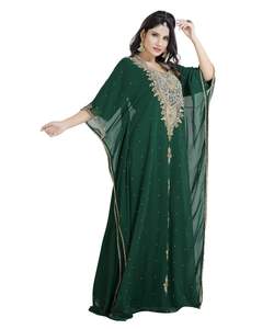 Robe marocaine islamique caftan plage fantaisie moderne étage longueur manches longues pour les femmes - Product Image 1