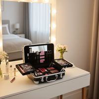 GLOSS ! Trousse de Maquillage de Luxe Grande Taille Multi-Couleurs XXXL – Organisateur de Maquillage Longue Durée pour Poudre Mate et Maquillage des Yeux – Ensemble de Rangement et de Présentation