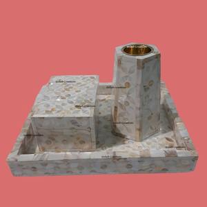 ชุดถาดเผาธูปหอมทำจากเรซินและไข่มุกสีขาวเป็นมิตรกับสิ่งแวดล้อมพร้อมกลิ่นหอมของไม้จันทน์ต่อต้านกลิ่นของขวัญตกแต่งบ้าน - Product Image 2