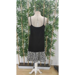 Robe courte à bretelles pour femme avec col rond et jupe en viscose, 35552 - Noir - Product Image 5
