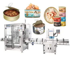 Piston Type Liquid Butter Fruit Jam Oil Filler Pet Food Can Filling And Capping Machine Production Line