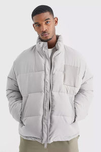 Vente en gros sur mesure Veste bouffante pour hommes High Street hiver imperméable rembourré bulle matelassée longue col montant tissu personnalisé pour l'extérieur - Product Image 2