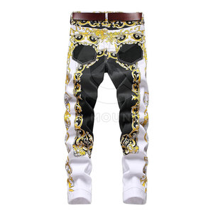 Pantalons en jean imprimés pour hommes, jeans élégants, mode streetwear, vêtements décontractés, tenue moderne, vêtements de tous les jours, design confortable - Product Image 2