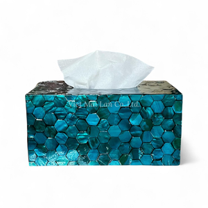 Caja de Pañuelos Hecha a Mano con Madreperla, Caja Decorativa con Incrustaciones de Concha para Decoración del Hogar - Product Image 1