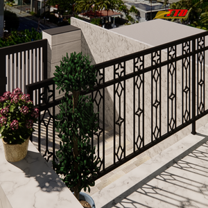 การออกแบบระเบียงเหล็กดัดระดับไฮเอนด์โซลูชันพื้นที่กลางแจ้งที่หรูหราอย่างมีสไตล์สำหรับรั้วและราวจับภายนอกบ้านที่หรูหรา - Product Image 5