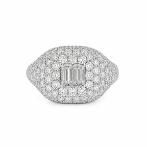 Luxury Iced Out Diamond Pave <b>Ring</b> for Women 14K Gold <b>Emerald</b> Cut Statement <b>Ring</b> Hip Hop Fine Jewelry - Product Image 3