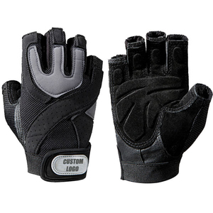 Guantes ligeros de microfibra de medio dedo para hombres y mujeres mitones transpirables de culturismo para gimnasio hechos de cuero - Product Image 4