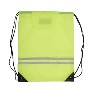 Sacche Sportive Personalizzabili ad Alta Visibilità con Coulisse Promozionali per Gadget - Product Image 3
