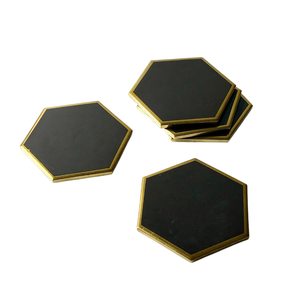 Hexagon Shape Metal <b>Coasters</b> <b>Black</b> Antique Finished for Home & Hotels Tabletop Tea & Coffee Serving <b>Coaster</b> On Sale - Product Image 1