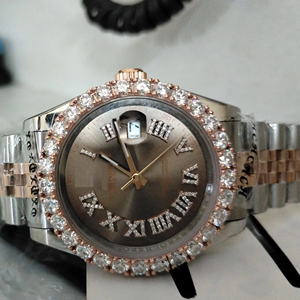 Personnalisable Moissanite Diamant Analogique Montre-Bracelet VVS Clarté Quartz Mode Affaires Bijoux Cadeau pour Hommes Femmes Glacé Style - Product Image 1