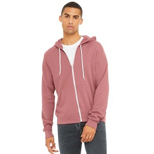 เสื้อสเวตเตอร์มีฮู้ดผ้าแคนวาสแบบมีซิปเต็มสีพื้น - Product Image 4