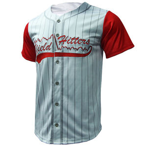 Camiseta de béisbol con logotipo bordado personalizado de alta calidad para hombres, camiseta de béisbol impresa con diseño de tira de sublimación OEM transpirable - Product Image 2