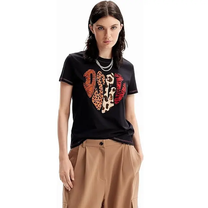 ホットセール最新デザインTシャツファッショナブルな女性用Tシャツ2024 Oネック半袖カジュアルプリント女性のベストコレクション
