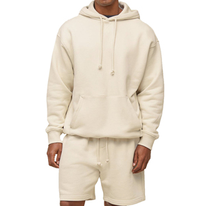 Shorts de jogging mi-longs en molleton uni pour homme, en polyester/coton, avec cordon de serrage, style urbain, écologique et respirant - Product Image 5