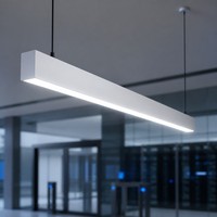 Luminaire linéaire LED suspendu en aluminium de 1200 mm pour hall d'entrée de centre de données, 6000K, dimmable, lampe de plafond pour serveur