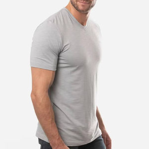 Camiseta de Cuello en V Informal Ajustada para Hombre, Nueva Moda de Verano, Camisetas de Hombre de Alta Calidad de Secado Rápido 100% Algodón - Product Image 2