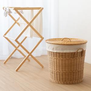 Cheap Price Wicker <b>Bin</b> Basket Organizer <b>Laundry</b> Storage Rattan <b>Bins</b> Container <b>With</b> Removable <b>Lid</b> Hand Weave Clothing Baskets - Product Image 5