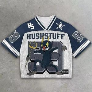 Football américain classique personnalisé tricoté respirant maille Street Hollow Football T-shirts pour hommes Sports - Product Image 4