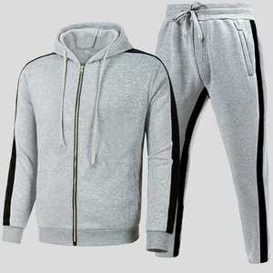 Survêtements d'échauffement de jogging athlétique décontracté 2 pièces pour homme, survêtements de survêtement respirants imprimés à motif solide - Product Image 6