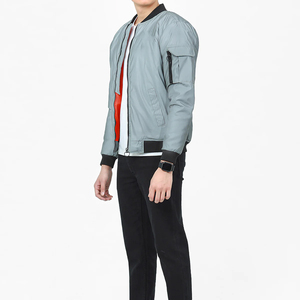 High Quality Customized Size Men's Lightweight Waterproof Coated Bomber Jacket Custom Front Premium Winter Stand Collar High - Product Image 4