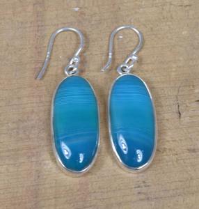 Bleu Botswana Agate 925 Sterling Silver Gemstone Élégant Crochet Boucle D'oreille Bijoux Faits À La Main Botswana Boucle D'oreille Bijoux Cadeau Pour Elle - Product Image 2