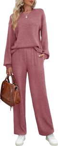Conjunto Deportivo Ecológico para Mujer, Talla XXL, Manga Larga, Color Sólido, Pantalones Deportivos con Aberturas Laterales, Estampado de Moda, Invierno 2024 - Product Image 2