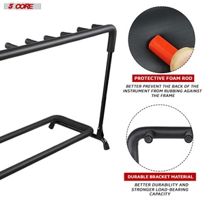 Support de rangement pour 5 guitares sur pied, 9 emplacements réglables pour guitares Flying V - Product Image 4