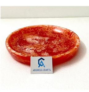 Plateaux de service faits à la main en résine de qualité supérieure excellente résine de qualité couleur rose taille personnalisée couleur cuisine assiettes de service - Product Image 5