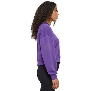 Sudadera Corta con Cuello Redondo, Ropa Urbana, Logotipo Personalizado al por Mayor, Impresión Puff en la Parte Delantera, 100% Algodón, Sudaderas con Capucha para Mujer, Invierno - Product Image 2