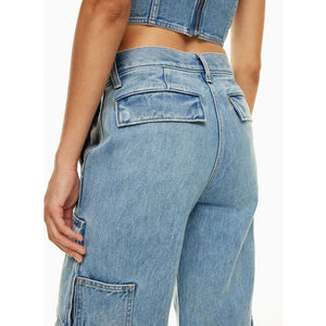 Pantalones vaqueros rectos de mezclilla de cintura alta para mujer, pantalones vaqueros rectos de cintura alta para mujer, pantalones vaqueros holgados elásticos a la moda para mujer - Product Image 6