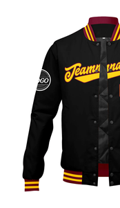 Chaqueta Varsity Reversible Personalizada con Mangas de Cuero y Cuerpo de Lana con Diseño de Logotipo Bordado Frontal para Pedidos Al por Mayor - Product Image 5