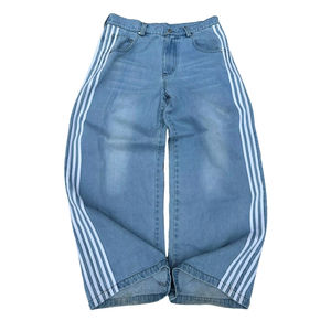 Pantalones Vaqueros Anchos para Hombre al por Mayor, Estilo Casual Retro, Vaqueros de Algodón con Múltiples Bolsillos y Pierna Ancha, Largos hasta el Suelo - Product Image 2