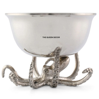 Bol en aluminium moulé à la main avec pieds d'oiseau pour servir salades, collations, fruits, noix – Bols de cuisine et de table – Prix de gros