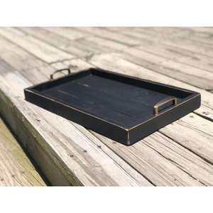 Nouveau plateau de service en bois de style de luxe ensemble de 3 pour les articles ménagers plats et les restaurants service de dîner et de tasse à café - Product Image 5