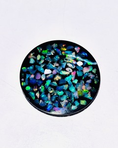 Opale naturelle doublet, petite pierre précieuse ronde, 70 à 100 carats, opale de feu multicolore, pierre en vrac pour la fabrication de bijoux - Product Image 2