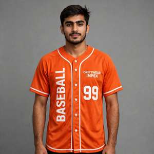 Camiseta de Béisbol Unisex Personalizada con Logotipo, Fabricante Premium OEM, Cierre de Botones, Malla Transpirable, Sublimada, 100% Poliéster, Manga Corta - Product Image 1