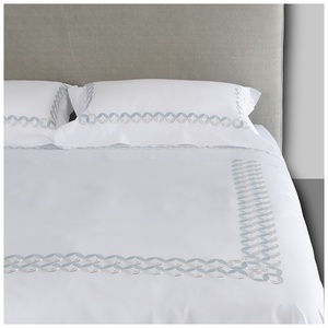 Custom Embroidery Geometric Bedding Set Cotton Sateen High Quality <b>Duvet</b> Cover Embroidery Pillowcases for Home Hotel Wedding - Product Image 5