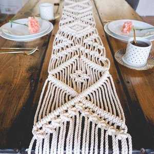 Venta al por mayor de lujo hecho a mano macramé camino de mesa Boho boda y fiesta decoración técnica tejida - Product Image 1