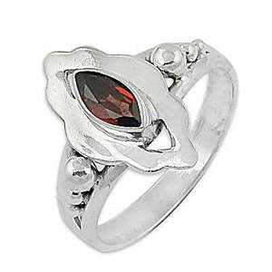 Elegant <b>Women's</b> 925 Silver Gemstone <b>Ring</b> Dainty Turquoise and Ruby <b>Set</b> in Natural Stone Rhodium Plated - Product Image 2