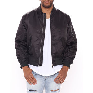 OEM nuevo estilo cremallera completa chaquetas de moda Color sólido otoño para los hombres chaqueta de bombardero clásica al por mayor chaqueta de bombardero transpirable - Product Image 2