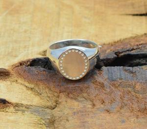<b>Plain</b> Silver Signet <b>Ring</b> 925 Sterling Silver Handmade Unisex Gemstone <b>Ring</b> Designer Jewelry Gift for Christmas - Product Image 2