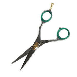 Tijeras de peluquero para cortar cabello al por mayor, reposapiés ajustable de 5,5 pulgadas, tijera de salón de acero inoxidable con tornillo dorado - Product Image 4