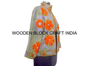 Veste de fête printanière pour femme, magnifique, faite à la main, nouvelle tendance, tissu de canard, broderie suzani, motif floral, taille unique, courte, hiver - Product Image 4