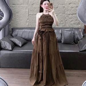 Ensemble d'été deux pièces long pour femmes, vêtements confortables, mode naturelle, lavable, emballage personnalisé, provenant d'un fabricant vietnamien - Product Image 1