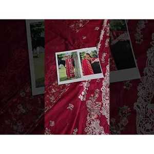 Tissu en dentelle 100% coton Elaf Premium Luxury Lawn Edition 26 ELH-6B JULIET TC-1537 Rouge rosé pour femmes - Product Image 2