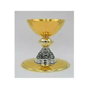 Giữa Thế Kỷ tùy chỉnh nổi Bạc giai điệu Đồng chalice với Paten cho nhà thờ nóng bán